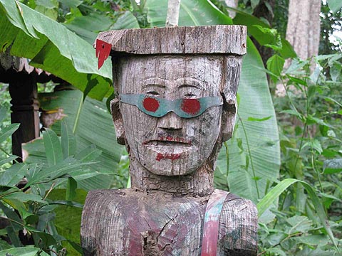 Photo of Funerary effigy in a Tampuen cemetery near Voen Sai, Ratanakiri Province, Cambodia